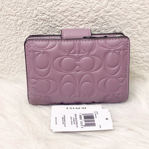 NWT COACH CZ341 Medium Corner Zip Wallet in Signature Leather Jasmine - Picture 4 of 12